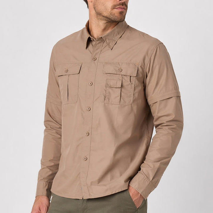 Camicia da lavoro tattica da uomo con maniche rimovibili tramite cerniera - image 1