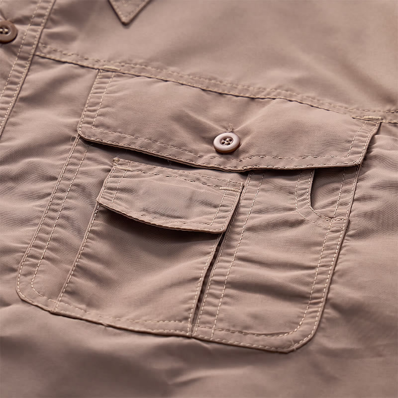 Camicia da lavoro tattica da uomo con maniche rimovibili tramite cerniera - image 9