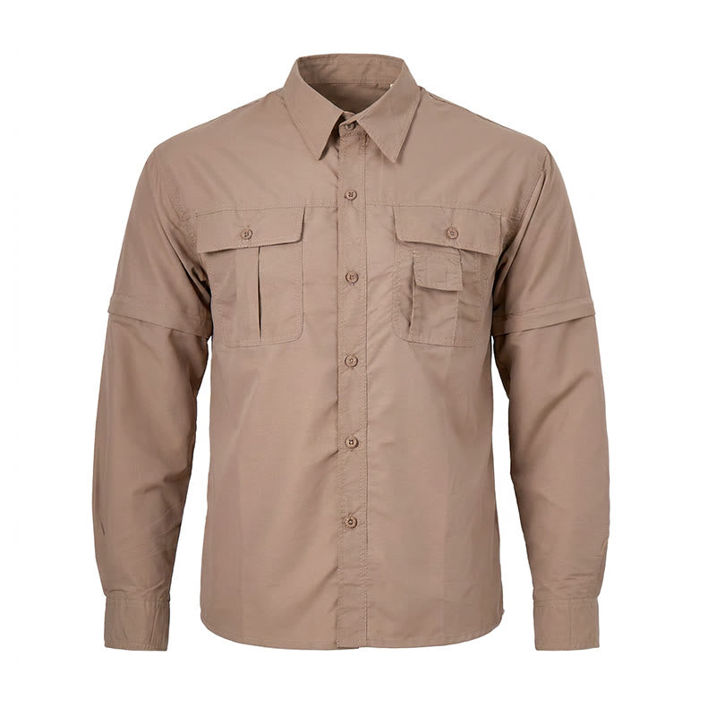 Camicia da lavoro tattica da uomo con maniche rimovibili tramite cerniera - image 12