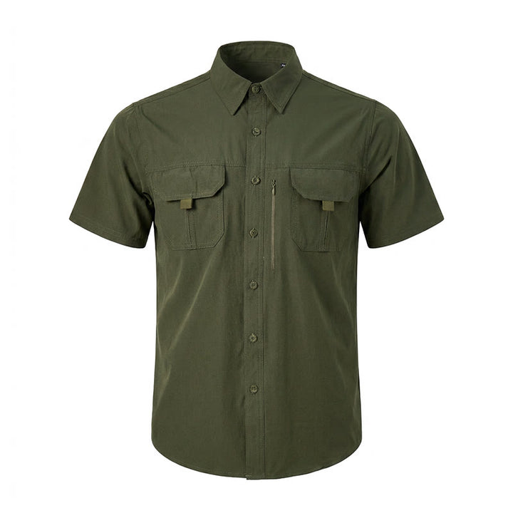 Camicia da lavoro estiva da uomo con multitasche per attività all'aperto. - image 12