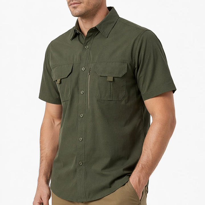 Camicia da lavoro estiva da uomo con multitasche per attività all'aperto. - image 3