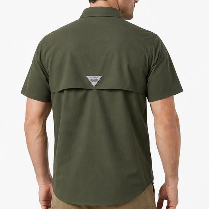 Camicia da lavoro estiva da uomo con multitasche per attività all'aperto. - image 2