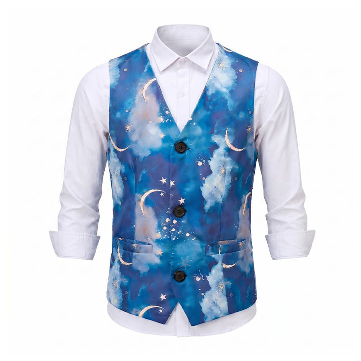 Gilet da uomo elegante con stampa Notte stellata, perfetto per feste. - image 10