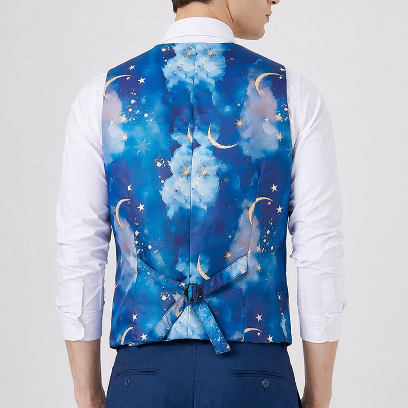 Gilet da uomo elegante con stampa Notte stellata, perfetto per feste. - image 2