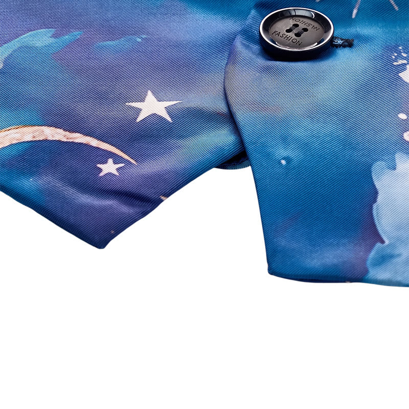 Gilet da uomo elegante con stampa Notte stellata, perfetto per feste. - image 7