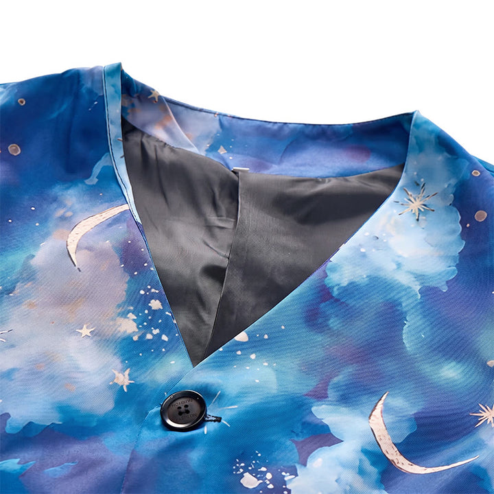 Gilet da uomo elegante con stampa Notte stellata, perfetto per feste. - image 4