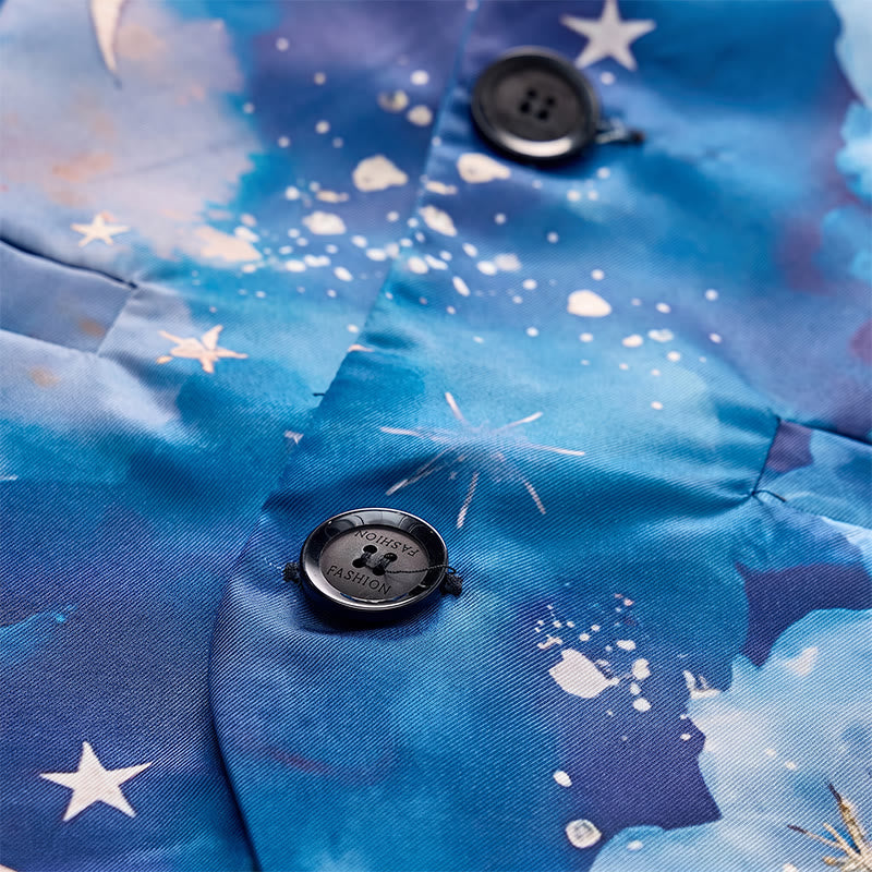 Gilet da uomo elegante con stampa Notte stellata, perfetto per feste. - image 5