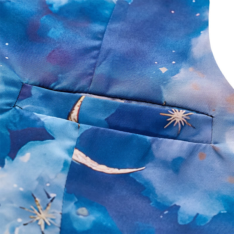 Gilet da uomo elegante con stampa Notte stellata, perfetto per feste. - image 6