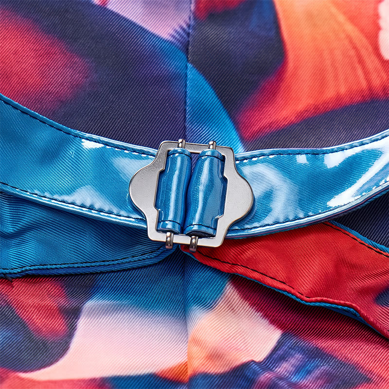 Gilet da uomo con stampa artistica astratta e blocchi di colore - image 9