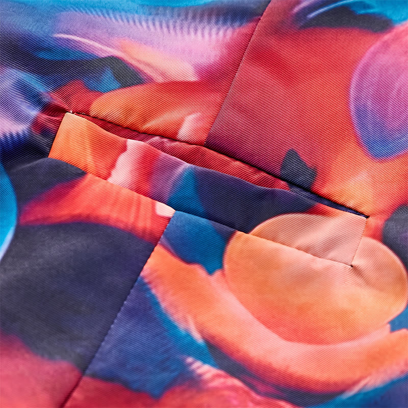 Gilet da uomo con stampa artistica astratta e blocchi di colore - image 6