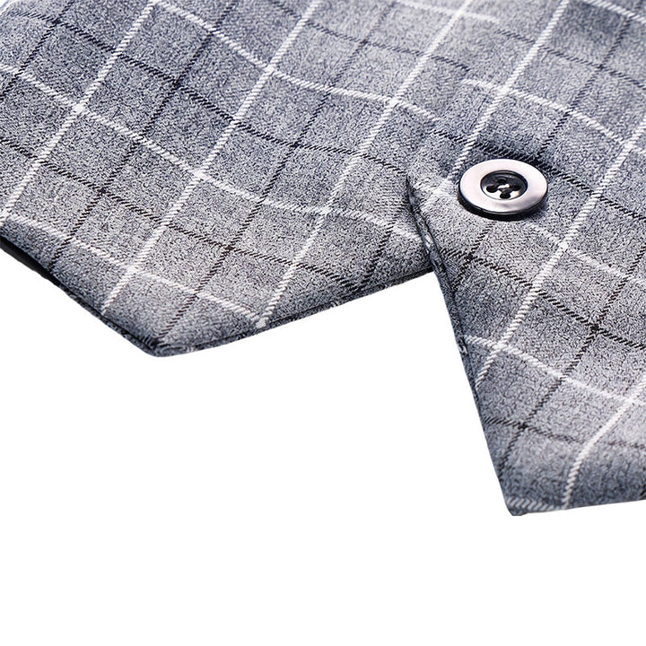Gilet da uomo grigio a quadri per abito formale da lavoro - image 7