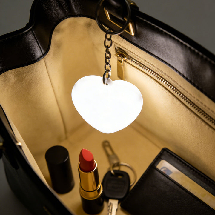 Luce LED portatile ricaricabile da agganciare alla borsa. - Cuore Bianco - image 0