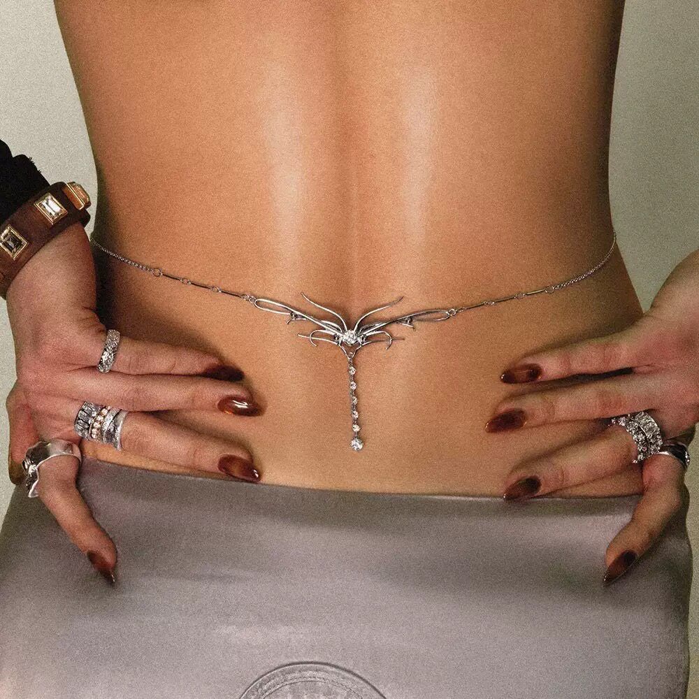 Catena da donna in stile boho con strass per la vita - image 2