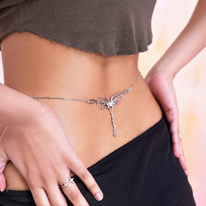 Catena da donna in stile boho con strass per la vita - image 4