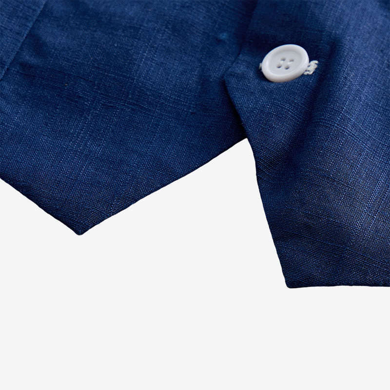 Gilet casual da uomo monopetto in misto lino - image 6