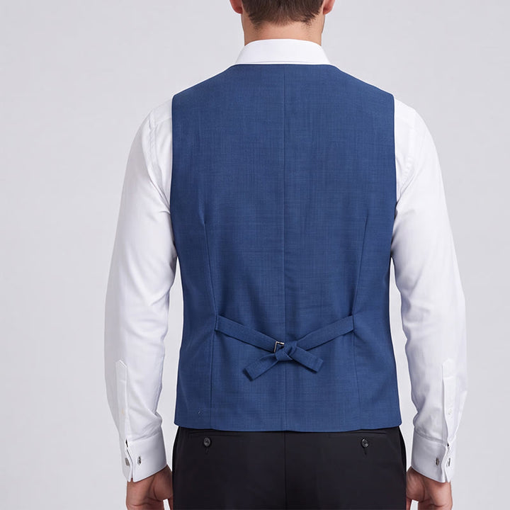 Gilet casual da uomo monopetto in misto lino - image 2