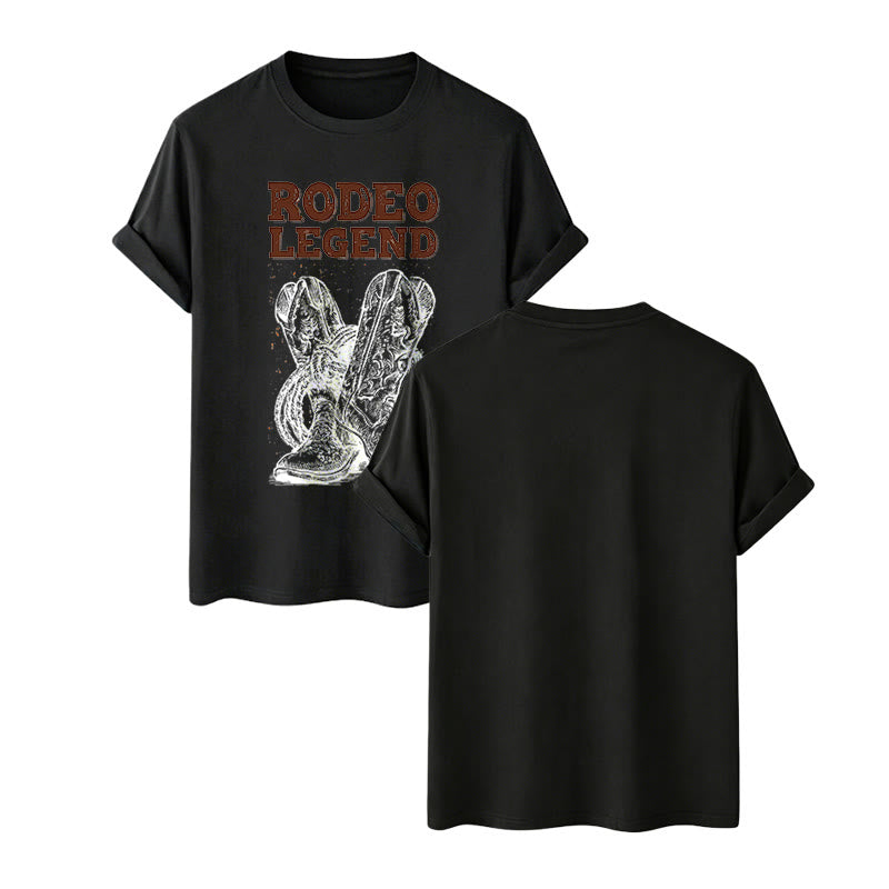 Stivali da cowboy Rodeo Legend e t-shirt girocollo con stampa cactus - Nero - 2XL - image 7