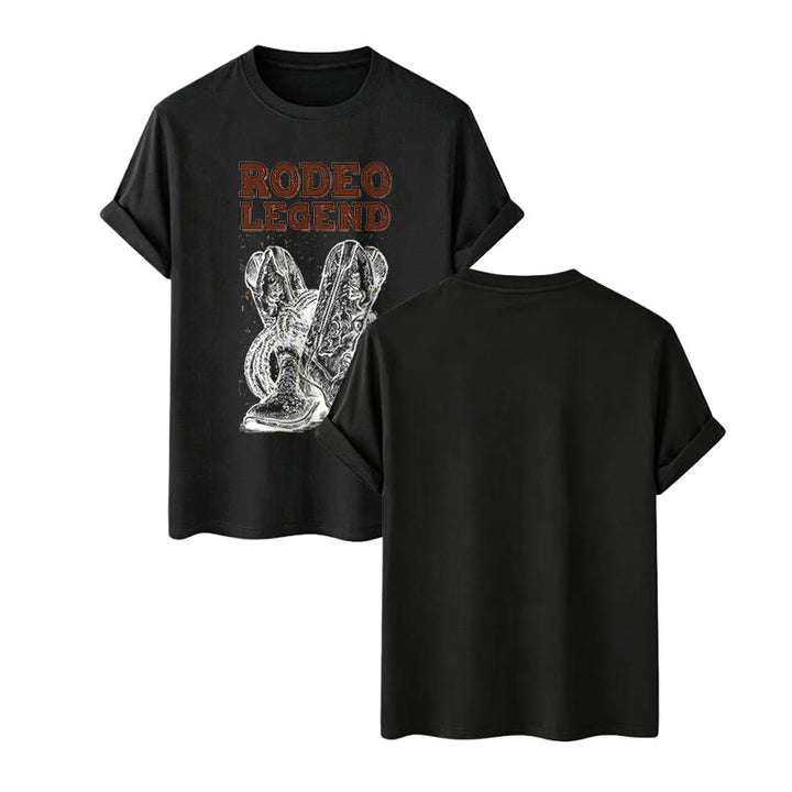 Stivali da cowboy Rodeo Legend e t-shirt girocollo con stampa cactus - Nero - 2XL - image 7