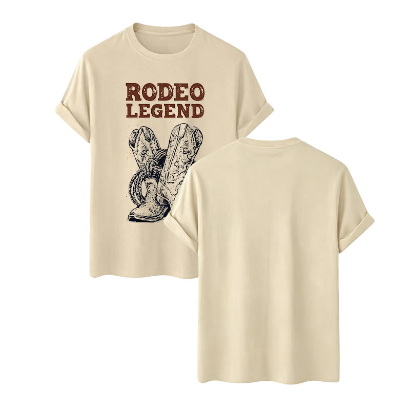 Stivali da cowboy Rodeo Legend e t-shirt girocollo con stampa cactus - Beige - 2XL - image 8