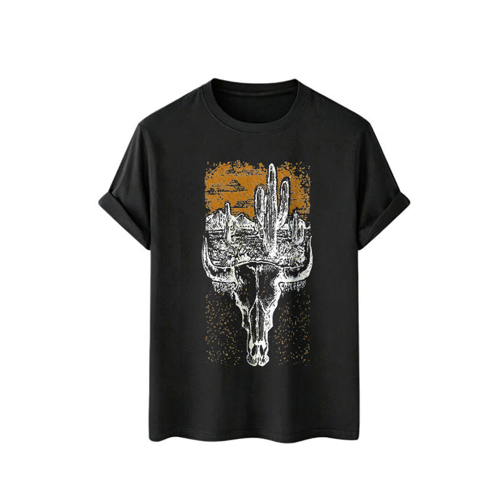 Maglietta western Badlands Vibes con teschio di longhorn e cactus - image 5