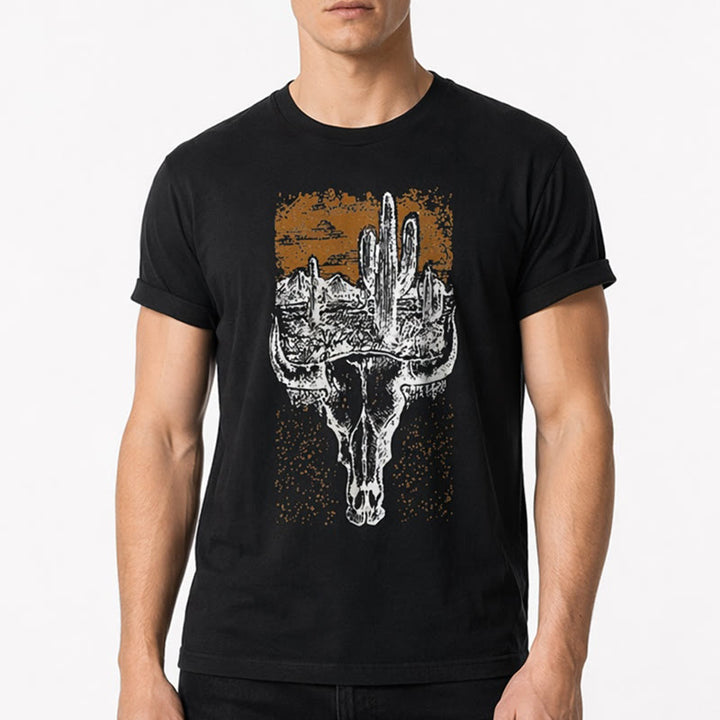 Maglietta western Badlands Vibes con teschio di longhorn e cactus - image 2