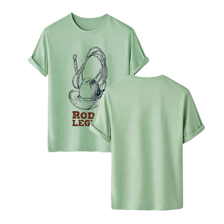 Maglietta western con stampa cappello da cowboy e lazo, leggenda del rodeo - Verde - 2XL - image 13