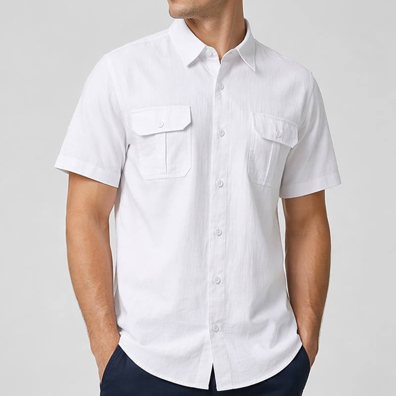 Camicie da uomo in puro cotone a tinta unita, ideali per tutti i giorni, l'ufficio o per un look casual. - image 2