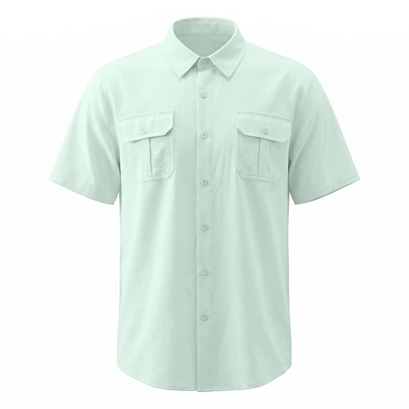 Camicie da uomo in puro cotone a tinta unita, ideali per tutti i giorni, l'ufficio o per un look casual. - image 15