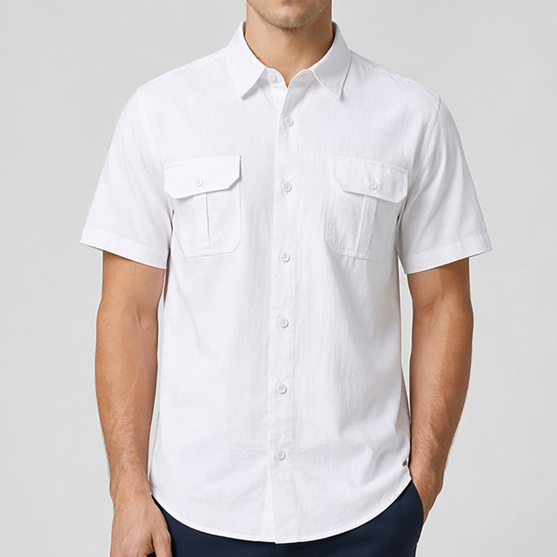 Camicie da uomo in puro cotone a tinta unita, ideali per tutti i giorni, l'ufficio o per un look casual. - image 1