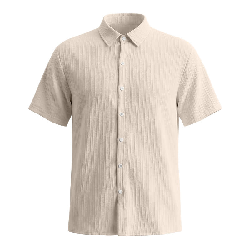 Camicia casual da uomo in jacquard a righe di cotone e lino - image 36