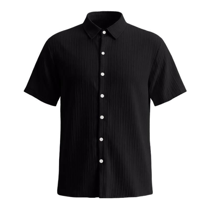Camicia casual da uomo in jacquard a righe di cotone e lino - image 27