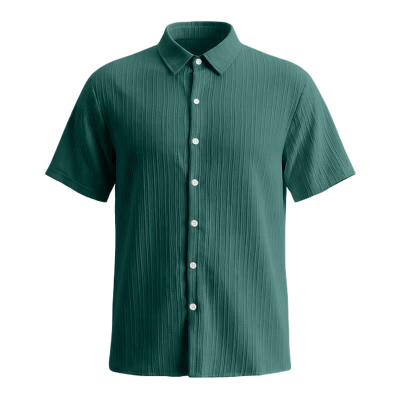Camicia casual da uomo in jacquard a righe di cotone e lino - image 32