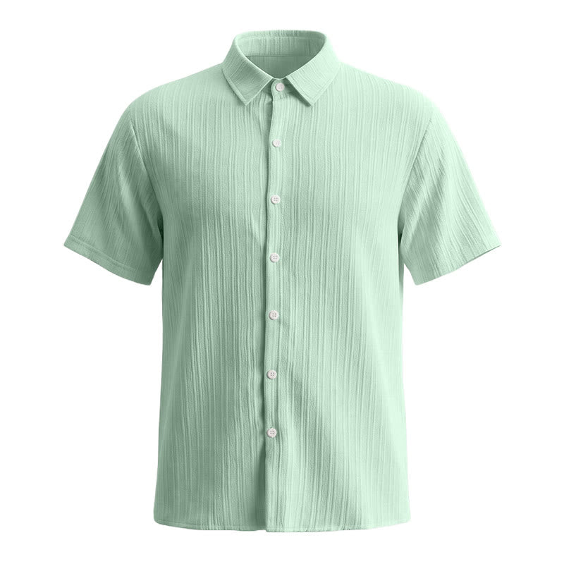 Camicia casual da uomo in jacquard a righe di cotone e lino - image 31
