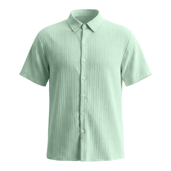 Camicia casual da uomo in jacquard a righe di cotone e lino - image 31