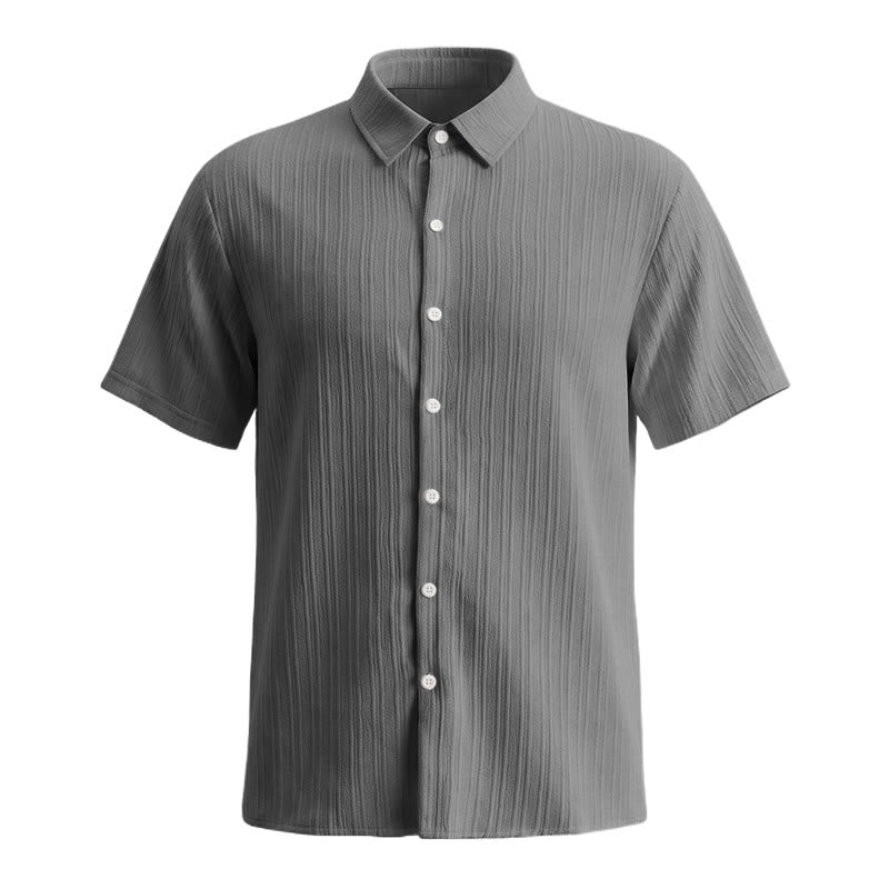 Camicia casual da uomo in jacquard a righe di cotone e lino - image 26