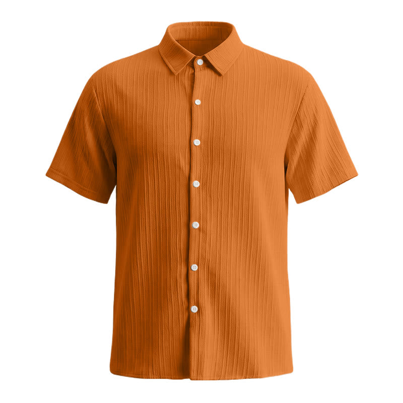 Camicia casual da uomo in jacquard a righe di cotone e lino - image 29