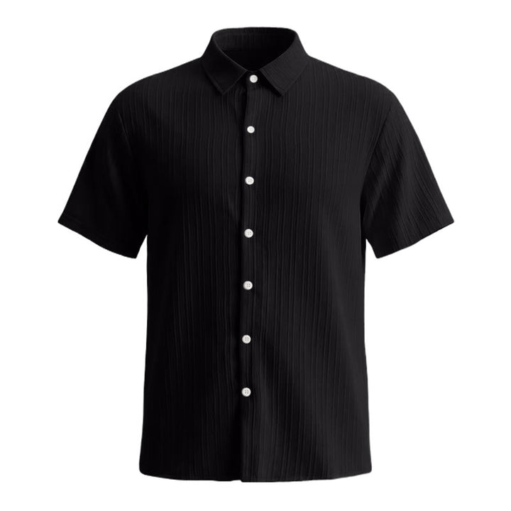 Camicia casual da uomo in jacquard a righe di cotone e lino - image 27