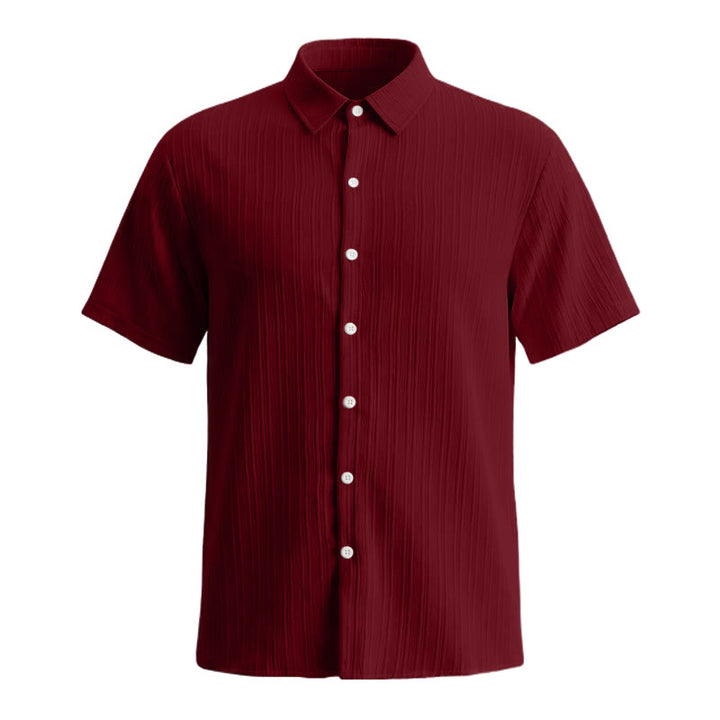 Camicia casual da uomo in jacquard a righe di cotone e lino - image 30
