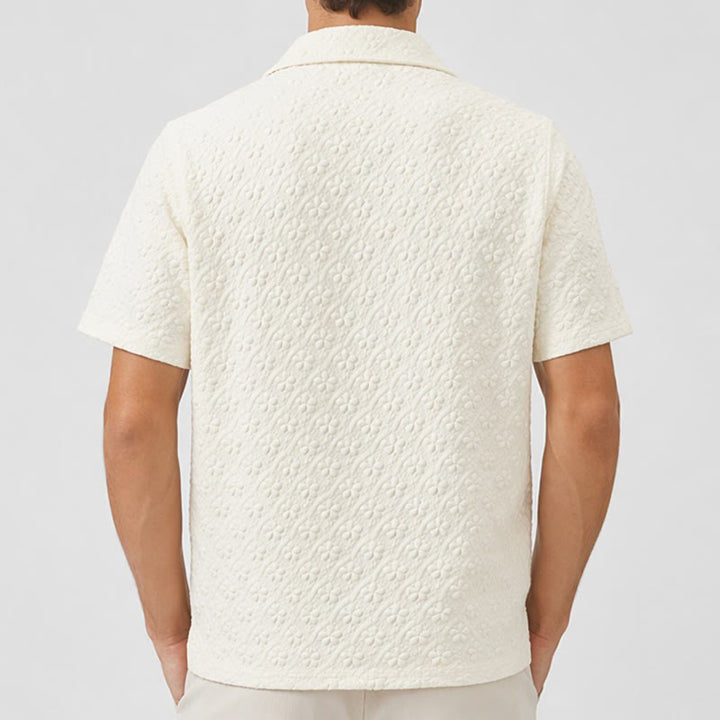 Camicia da uomo leggera, casual, con colletto cubano, in poliestere. - image 3