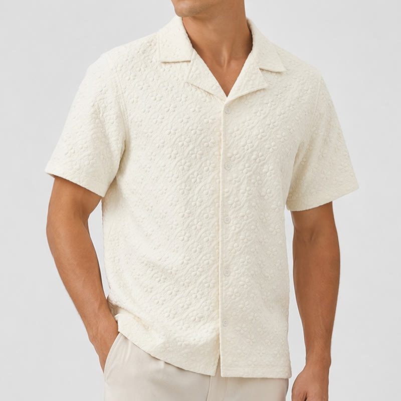 Camicia da uomo leggera, casual, con colletto cubano, in poliestere. - image 2