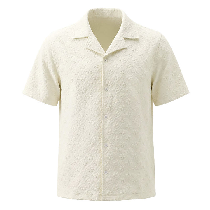 Camicia da uomo leggera, casual, con colletto cubano, in poliestere. - image 4