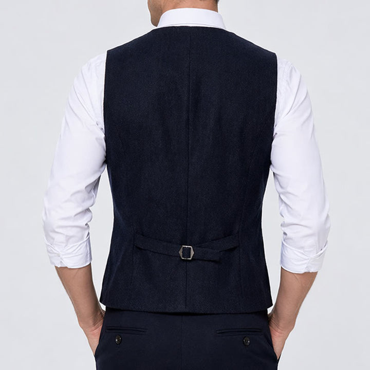 Gilet da uomo americano vintage a spina di pesce, antipiega. - image 3