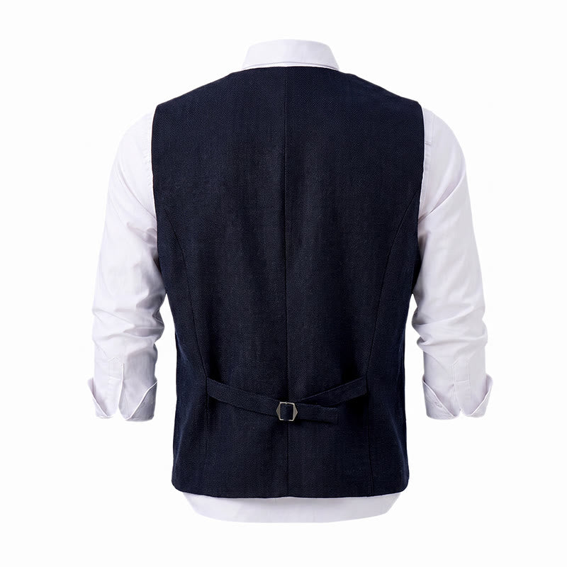 Gilet da uomo americano vintage a spina di pesce, antipiega. - image 24
