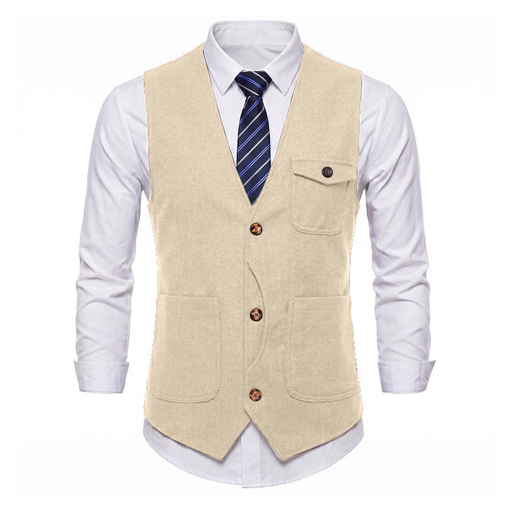 Gilet da uomo americano vintage a spina di pesce, antipiega. - image 31