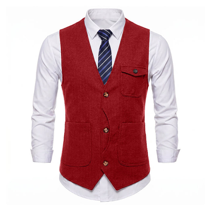 Gilet da uomo americano vintage a spina di pesce, antipiega. - image 29