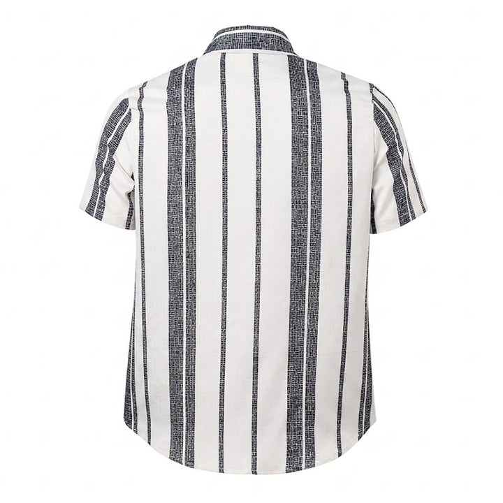 Camicia a righe in lino per l'estate, casual, da spiaggia, in stile resort tropicale. - image 10