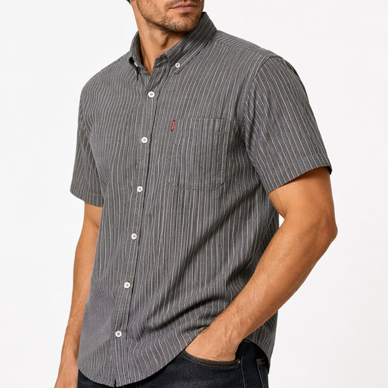 Camicia a righe in cotone, perfetta per tutti i giorni, dal lavoro al weekend. - image 3