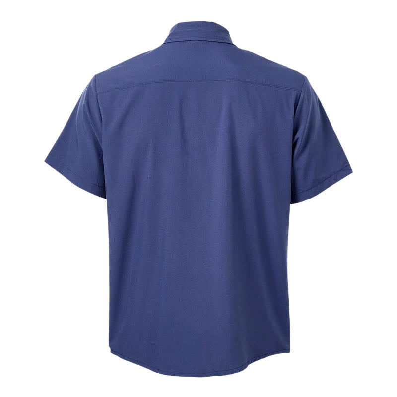 Camicia da uomo alla moda in cotone bicolore con profili a contrasto - image 13