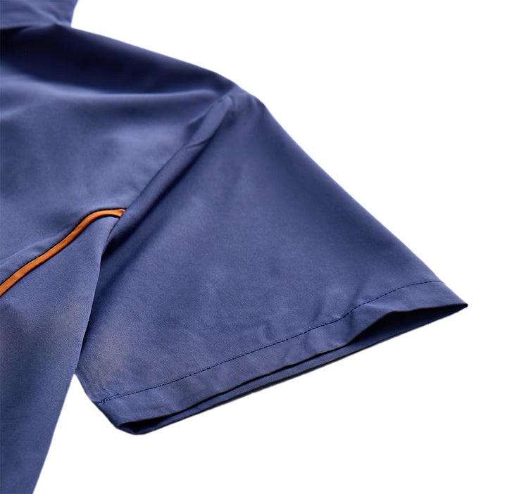 Camicia da uomo alla moda in cotone bicolore con profili a contrasto - image 11