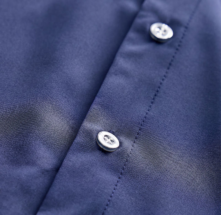 Camicia da uomo alla moda in cotone bicolore con profili a contrasto - image 9